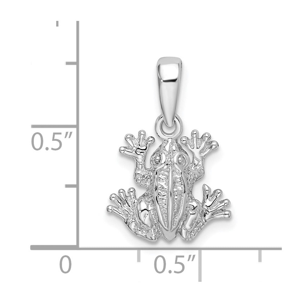 De-Ani Sterling Silver Rhodium-Plated Polished Frog Pendant
