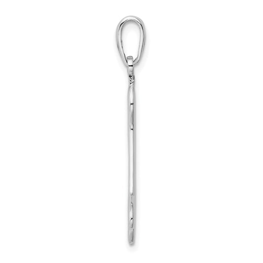 De-Ani Sterling Silver Rhodium-plated Polished Engraveable Dog Bone Pendant
