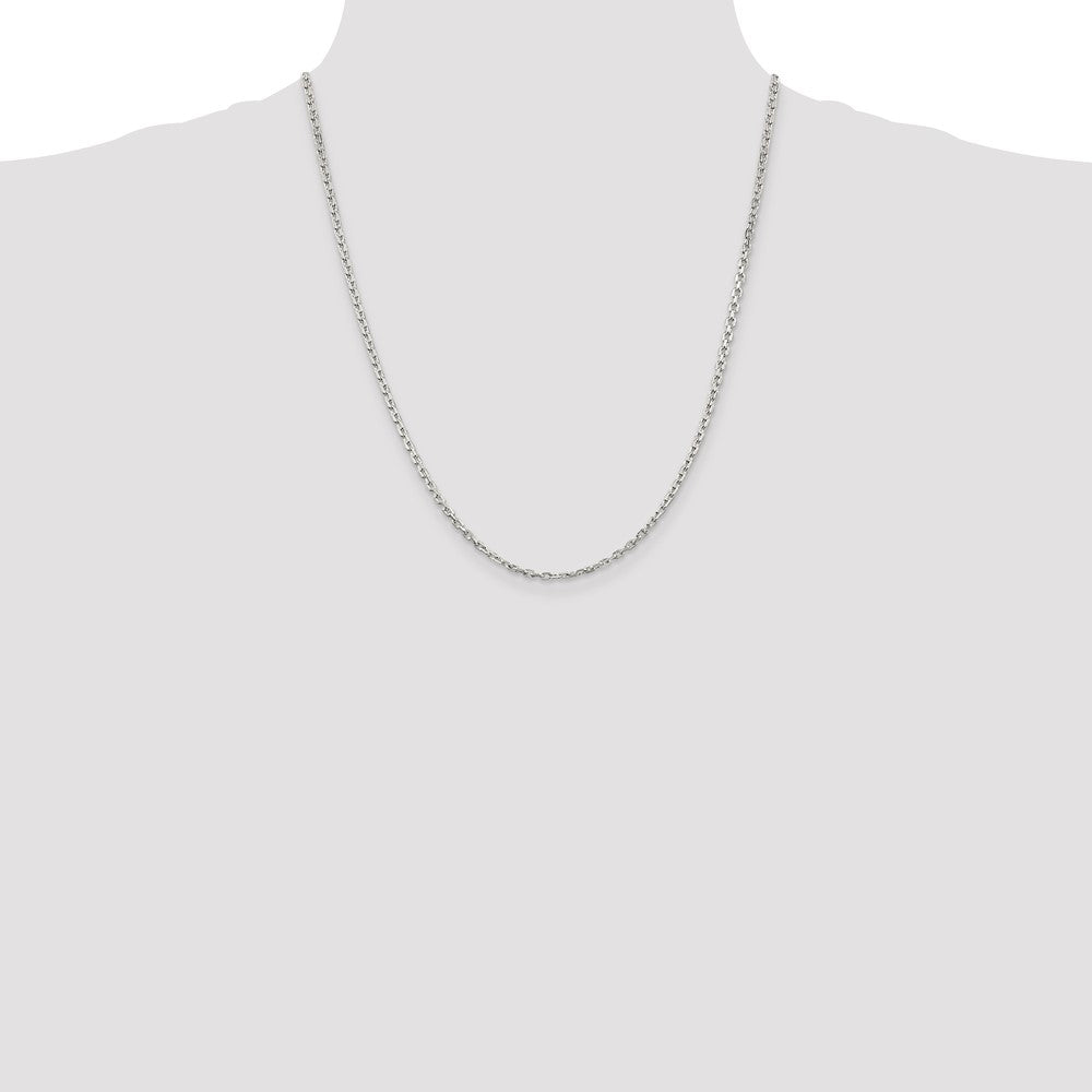 Sterling Silver 2.75mm Beveled Oval Cable Chain