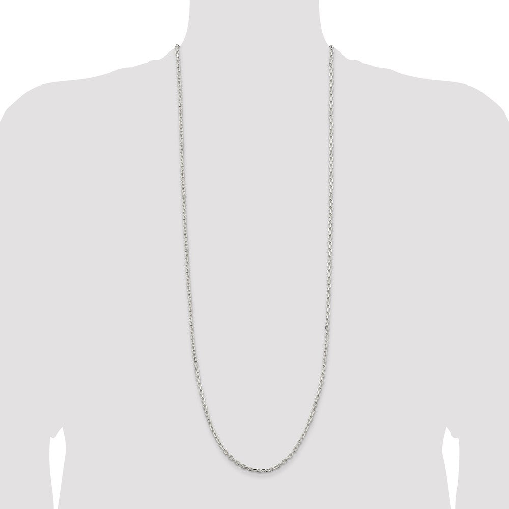 Sterling Silver 3.25mm Beveled Oval Cable Chain