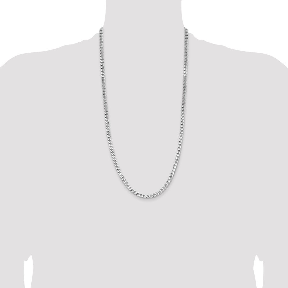 Sterling Silver Rhodium-plated 5.7mm Curb Chain