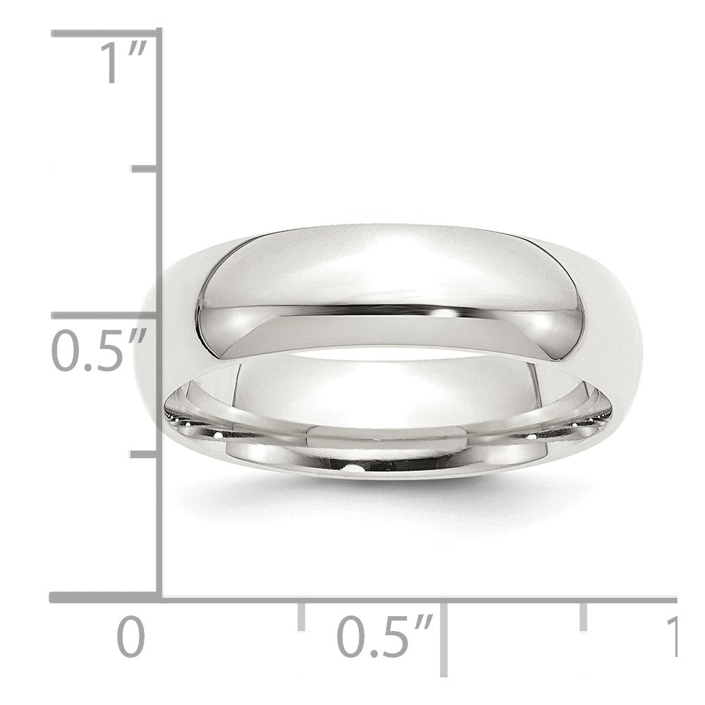 Sterling Silver 6mm Comfort Fit Size 12 Band