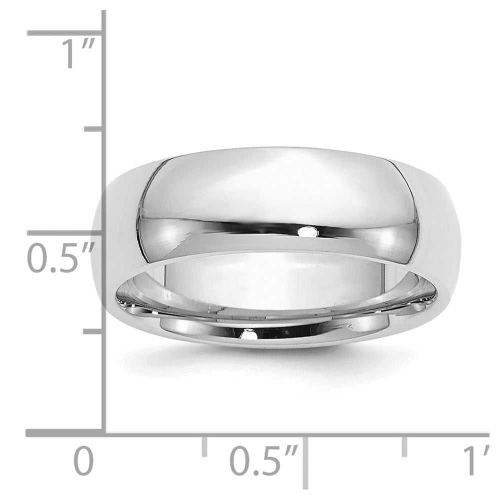 Sterling Silver Rhodium-plated 7mm Comfort Fit Size 13.5 Band