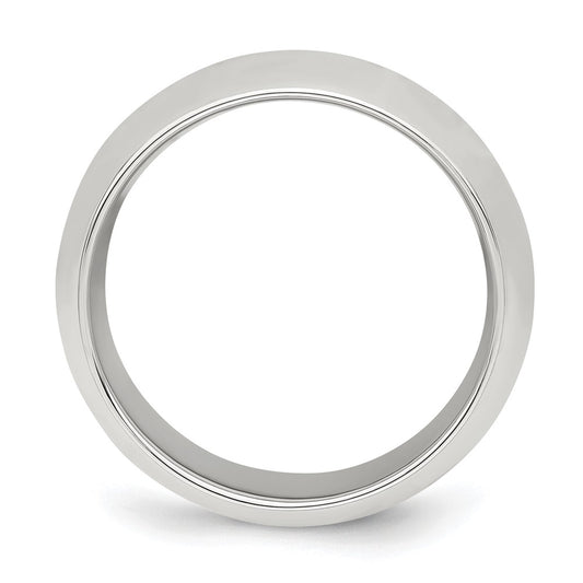 Sterling Silver Rhodium-plated 8mm Comfort Fit Size 11 Band