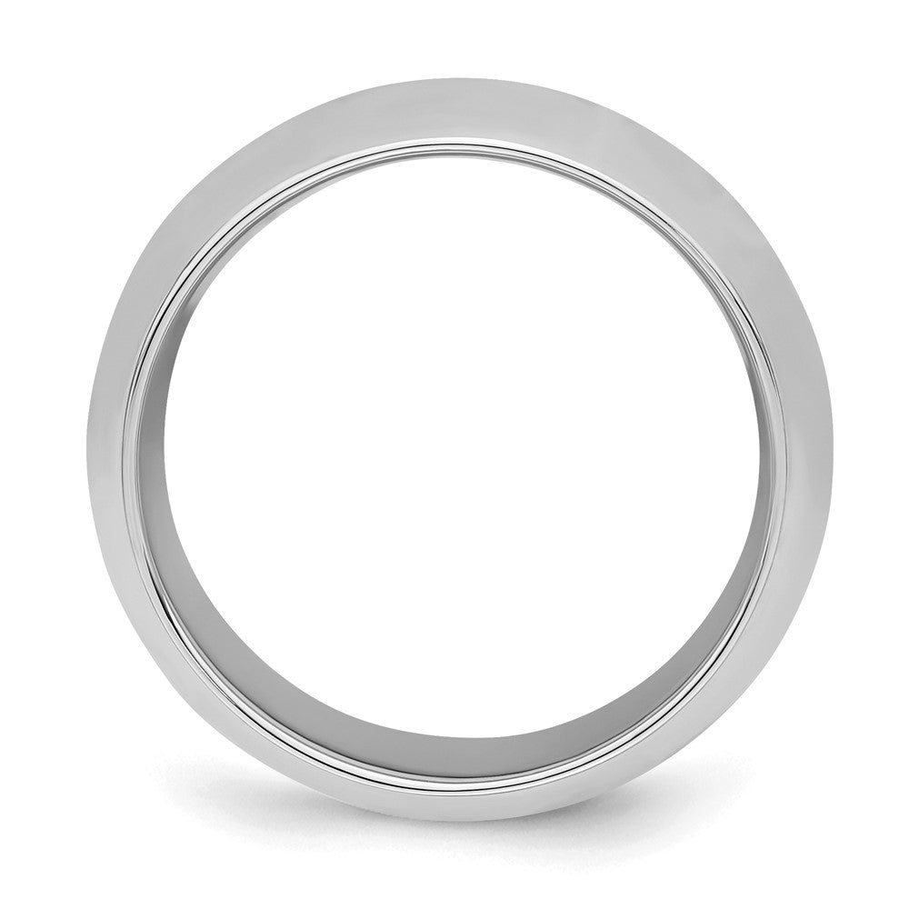 Sterling Silver Rhodium-plated 8mm Comfort Fit Size 8.5 Band