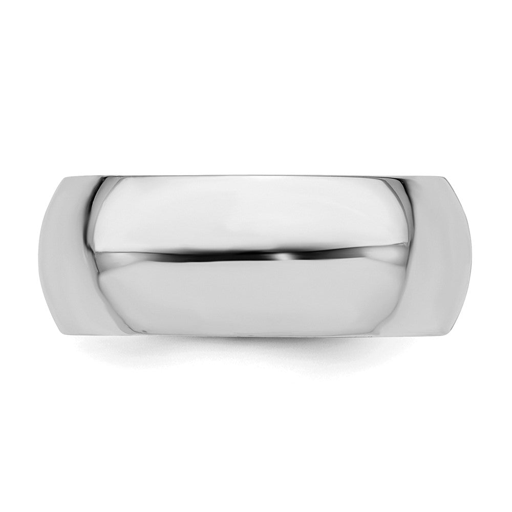 Sterling Silver Rhodium-plated 8mm Comfort Fit Size 11.5 Band
