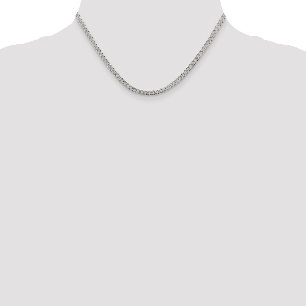 Sterling Silver 3.8mm Pav Curb Chain
