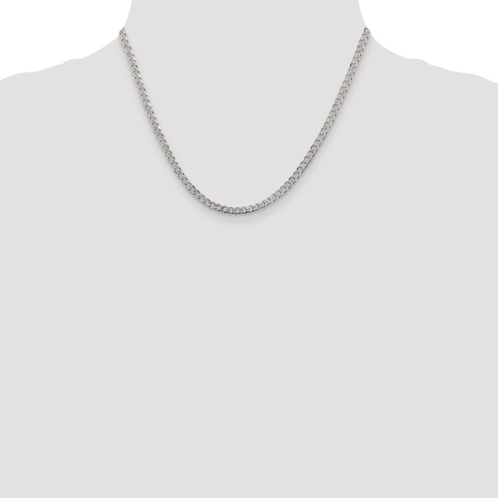 Sterling Silver 3.8mm Pav Curb Chain