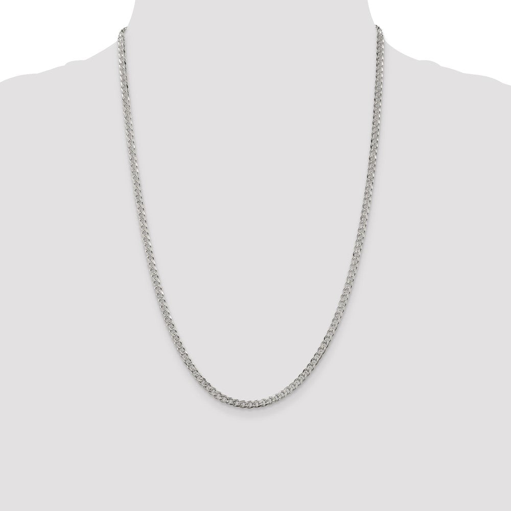 Sterling Silver 3.8mm Pav Curb Chain