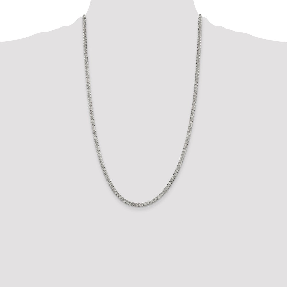 Sterling Silver 3.8mm Pav Curb Chain