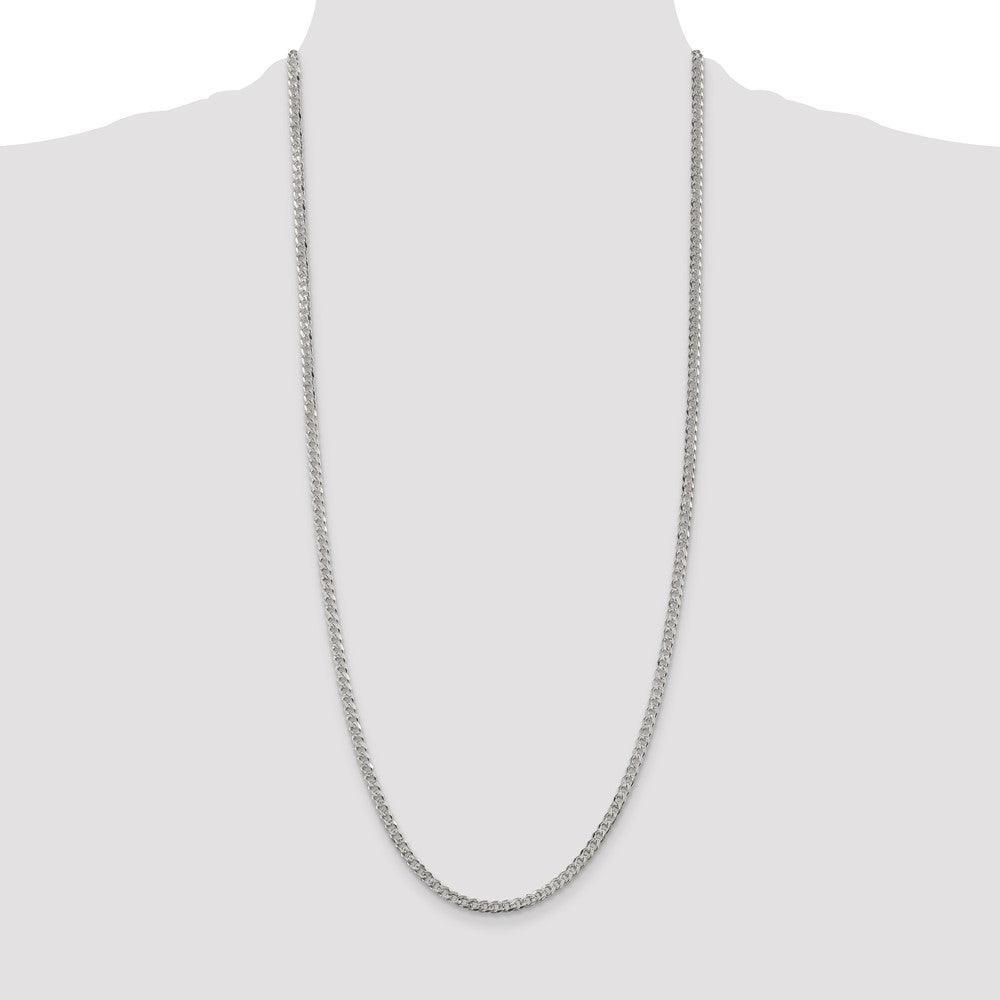Sterling Silver 3.8mm Pav Curb Chain
