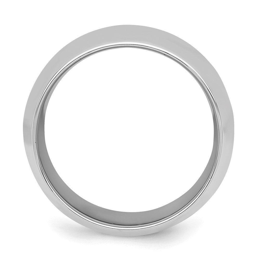 Sterling Silver Rhodium-plated 10mm Comfort Fit Size 6 Band