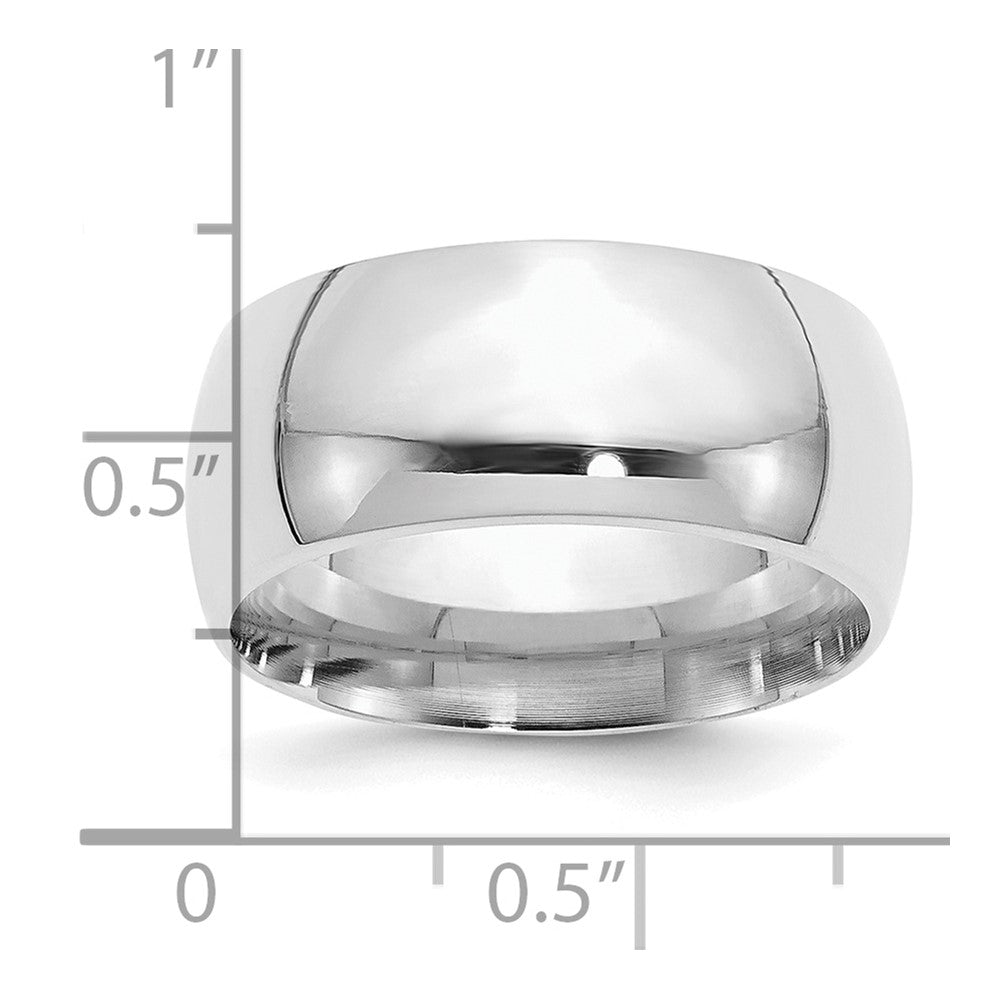 Sterling Silver Rhodium-plated 10mm Comfort Fit Size 7 Band