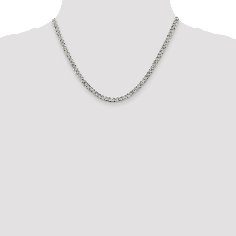 Sterling Silver 4.5mm Pav Curb Chain