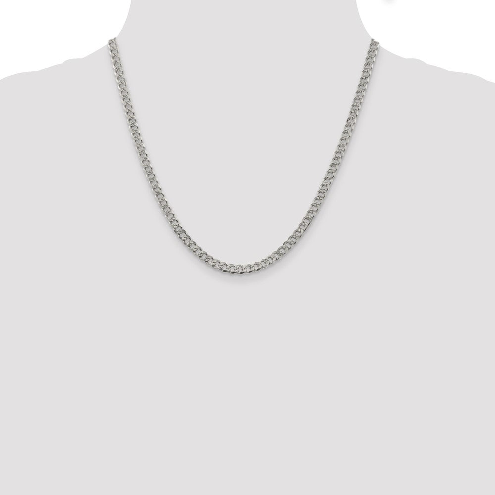 Sterling Silver 4.5mm Pav Curb Chain