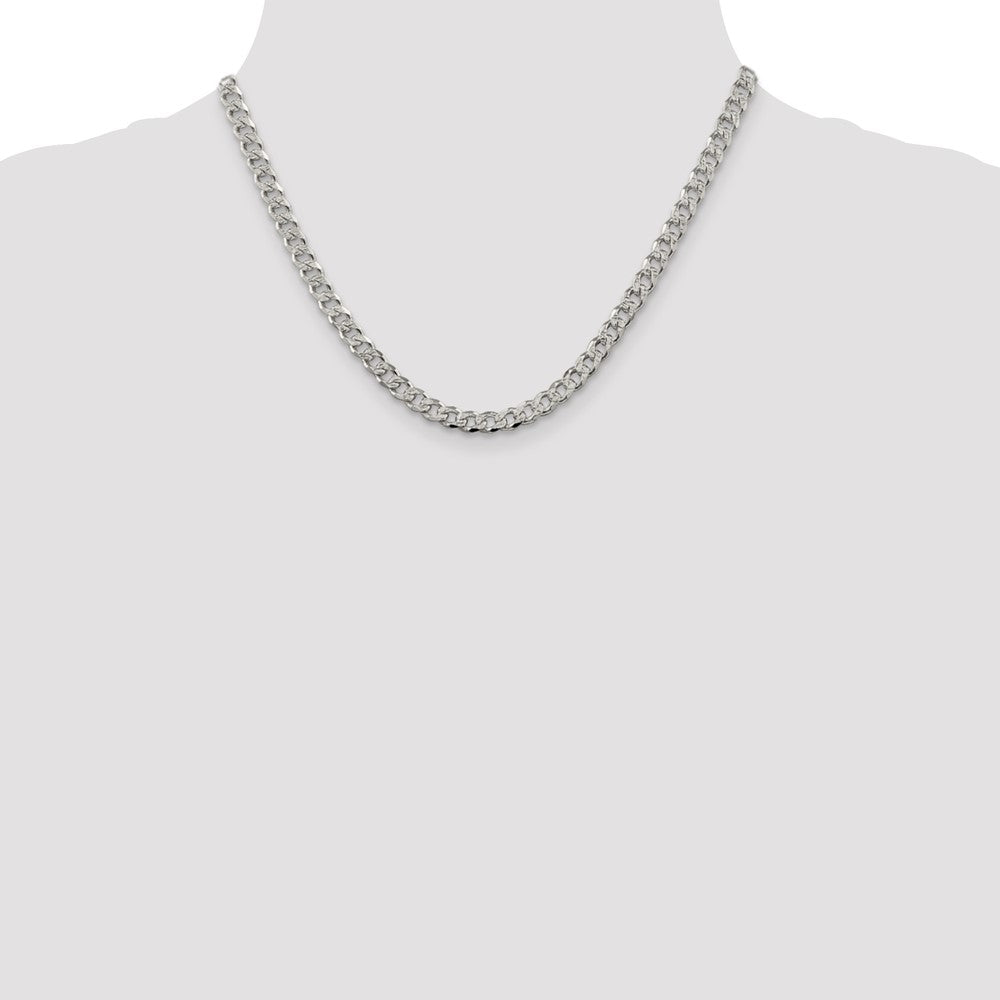 Sterling Silver 5.5mm Pav Curb Chain