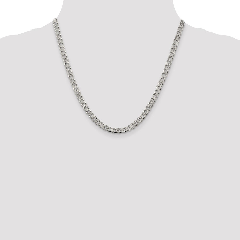 Sterling Silver 5.5mm Pav Curb Chain