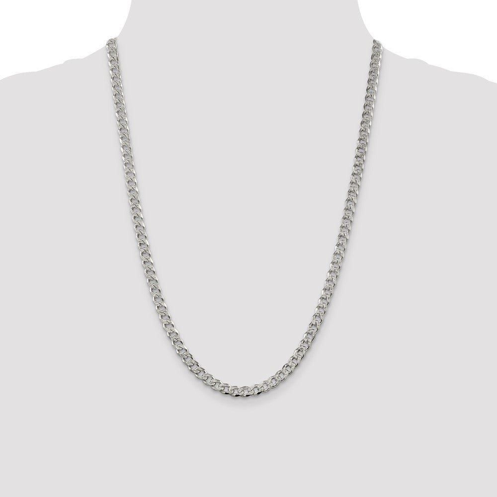 Sterling Silver 5.5mm Pav Curb Chain