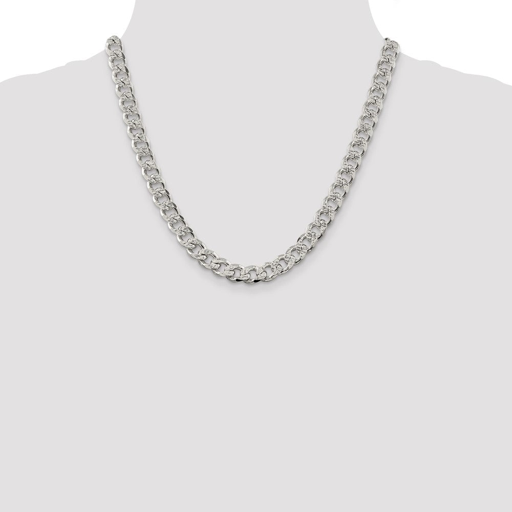Sterling Silver 9.3mm Pav Curb Chain