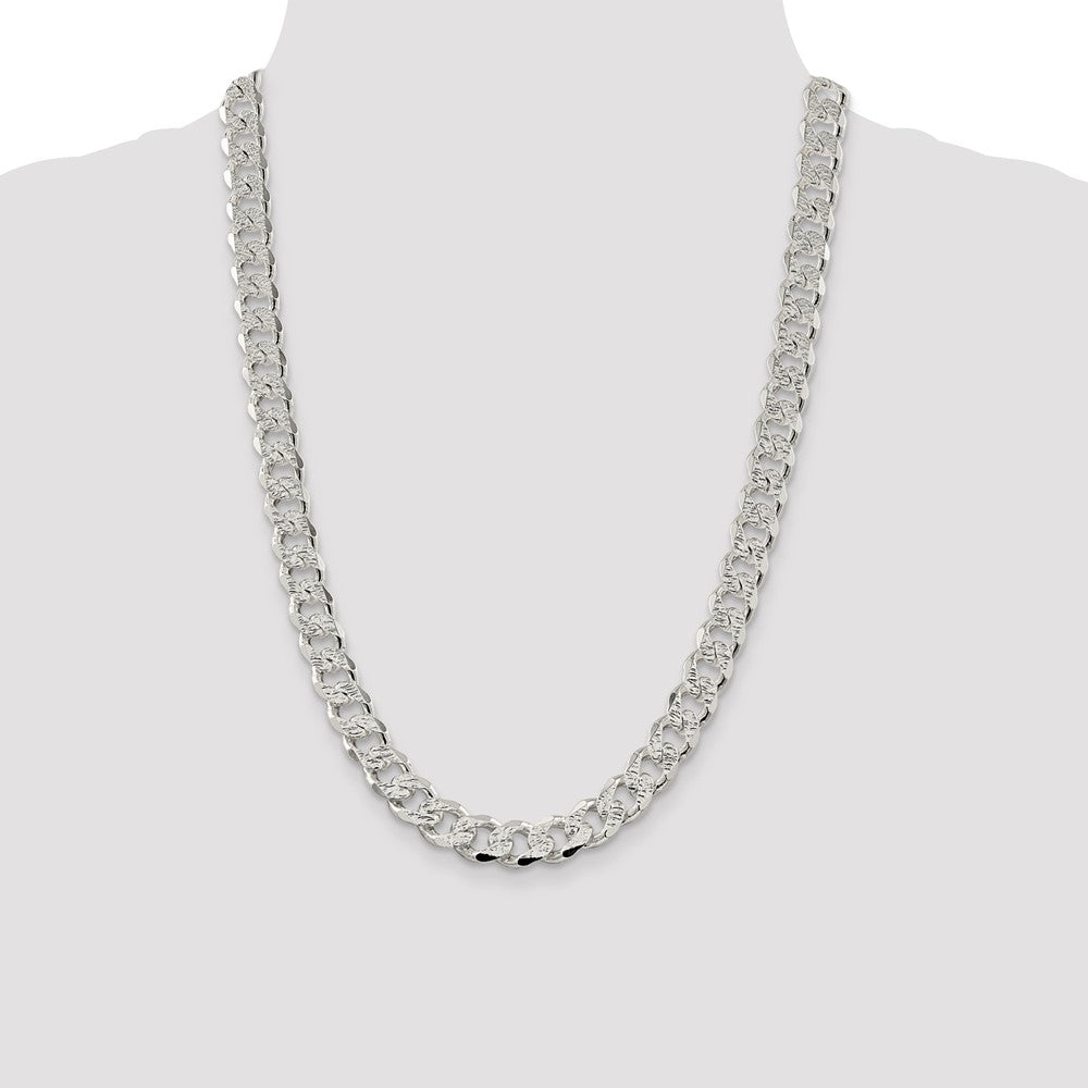 Sterling Silver 11.0mm Pav Curb Chain