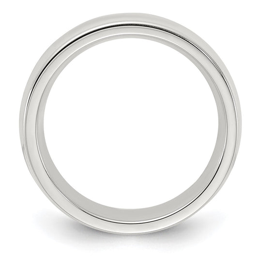 Sterling Silver 6mm Comfort Fit Half Round Milgrain Size 4.5 Band