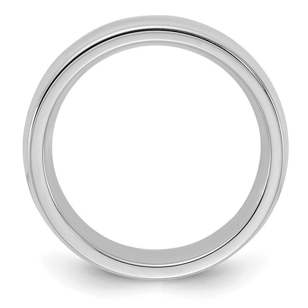 Sterling Silver Rhodium-plated 6mm Comfort Fit Milgrain Size 12.5 Band