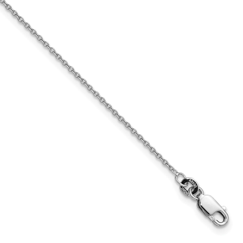 Sterling Silver Rhodium-plated 1.25mm Cable Chain