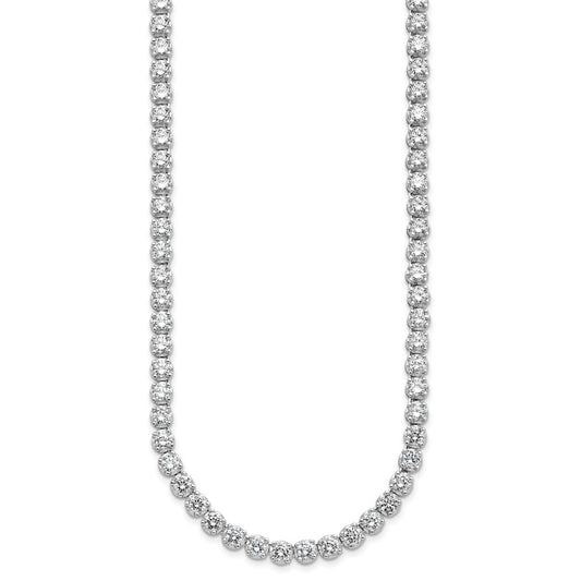 Cheryl M Sterling Silver Rhodium-plated Brilliant-cut CZ 18 Inch Necklace