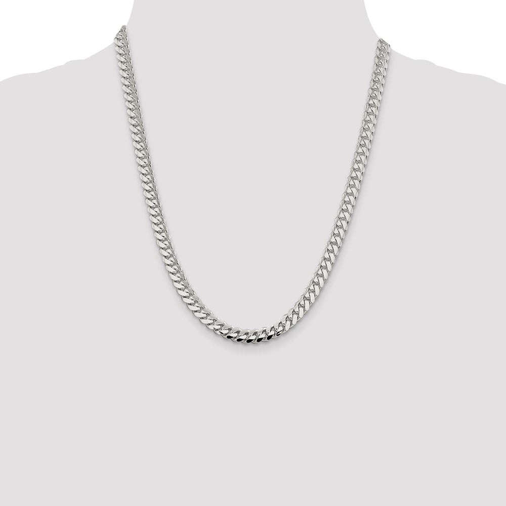 Sterling Silver 7.0mm Polished Domed Curb Chain