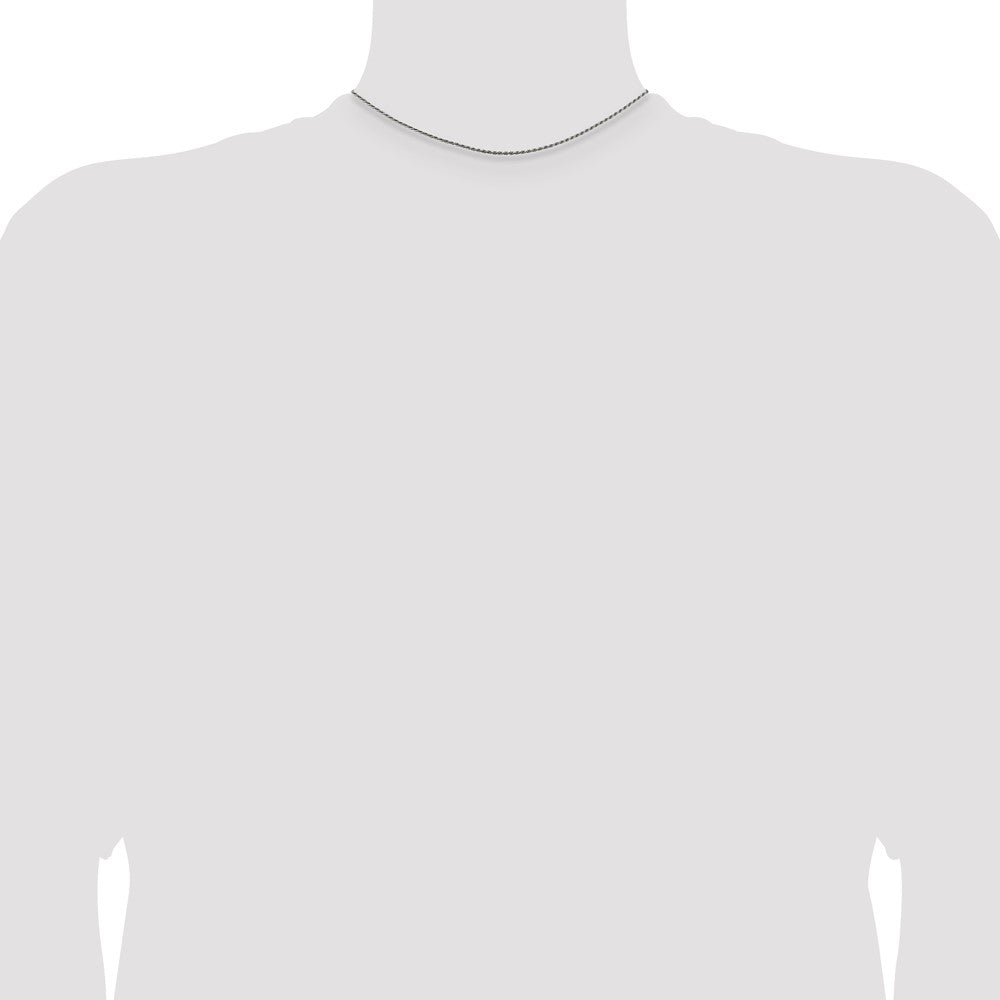 Sterling Silver Rhodium-plated 1.5mm Diamond-cut Rope Chain