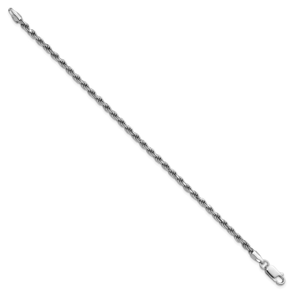 Sterling Silver Rhodium-plated 2.75mm Diamond-cut Rope Chain