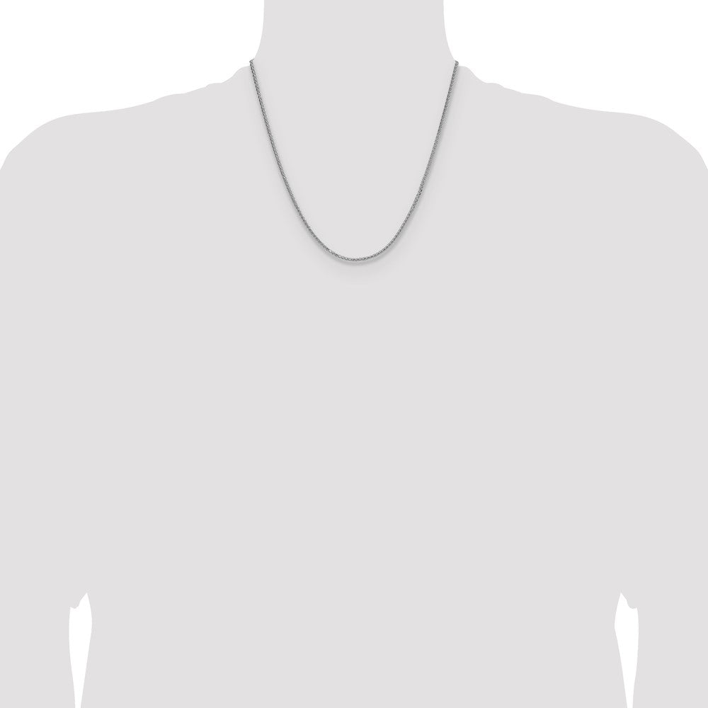 Sterling Silver 2.0mm 8 Sided D/C Double Spiga Chain