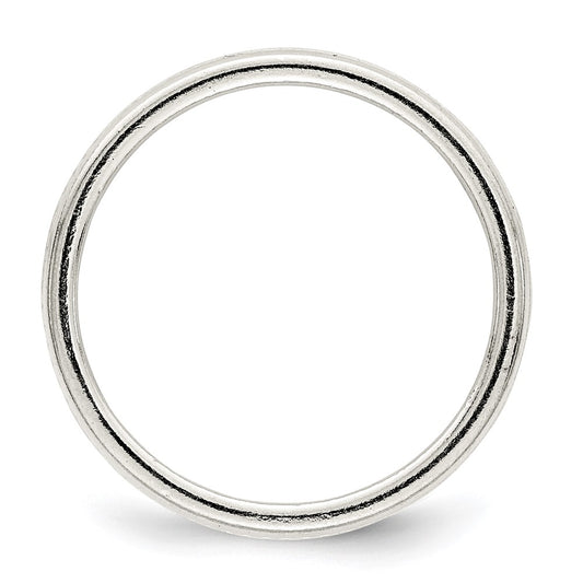 Sterling Silver 9.5mm Flat with Rope Edge Size 8 Band