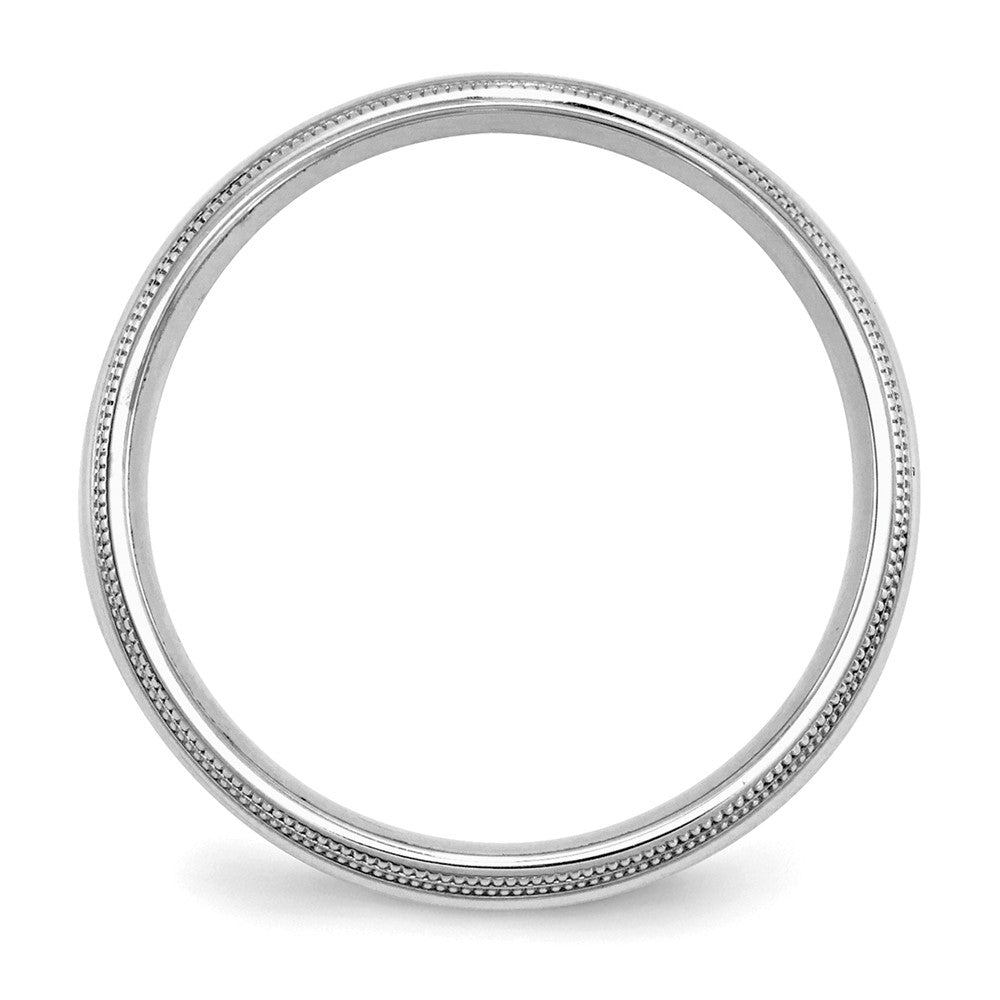 SS Rhodium-plated 5mm Comfort Fit Double Milgrain Size 7 Band