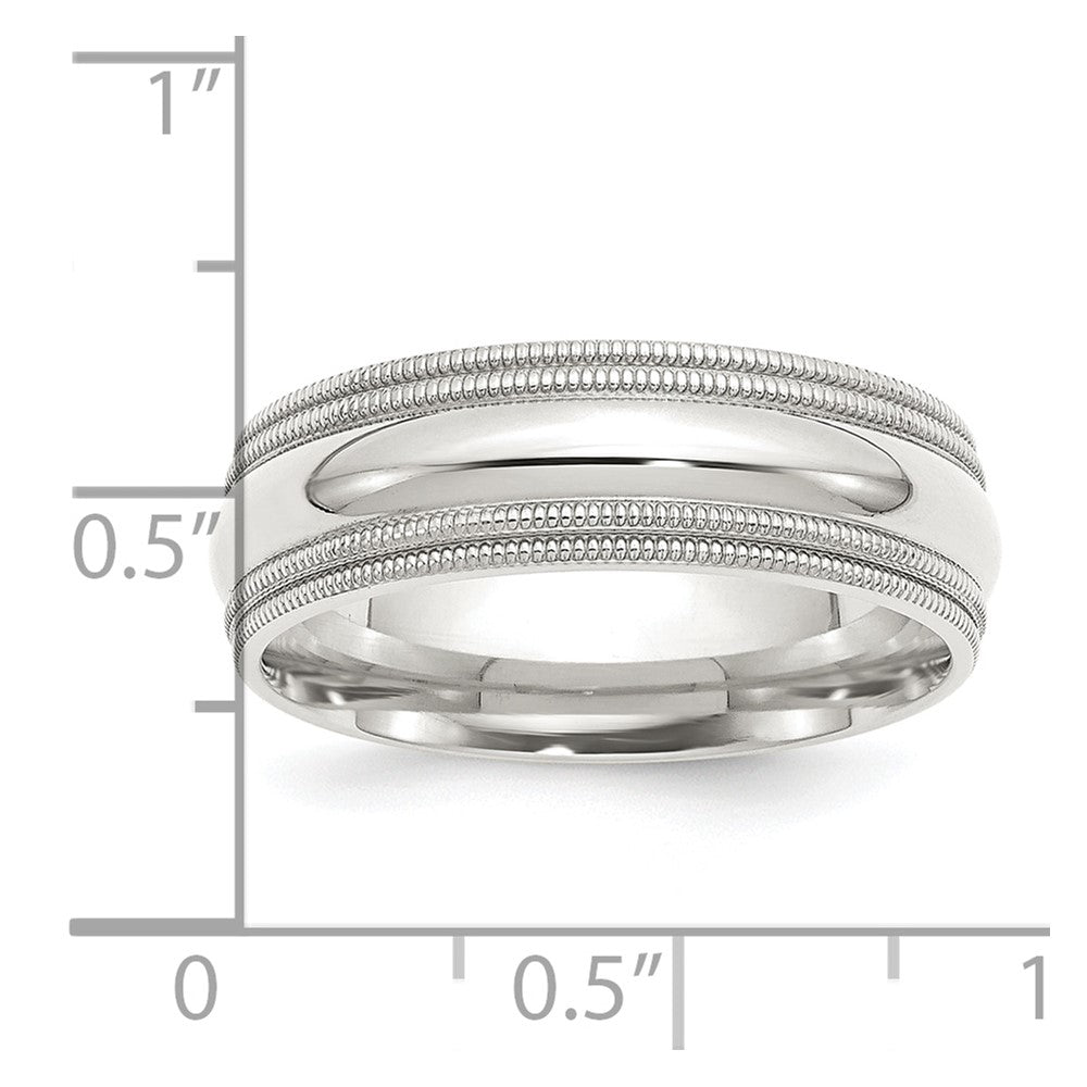 Sterling Silver 7mm Comfort Fit Double Milgrain Size 13.5 Band