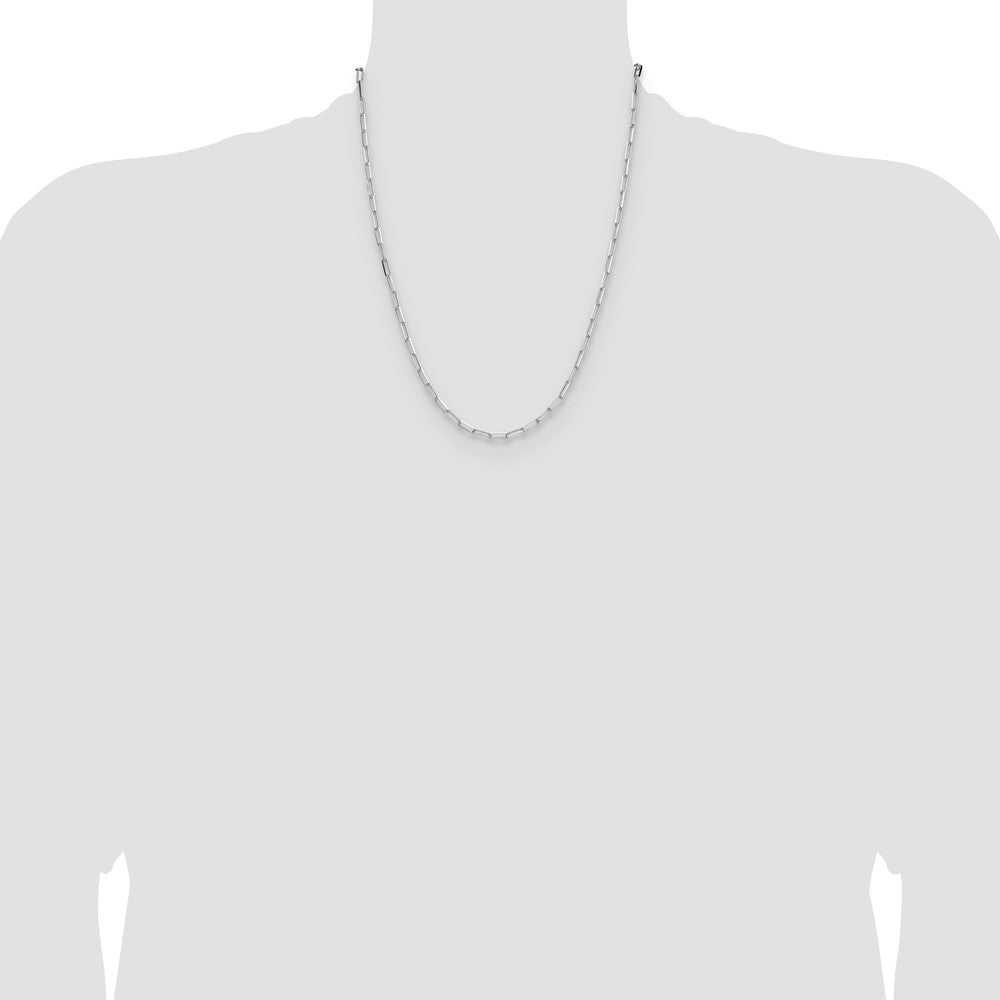 Sterling Silver Rhodium-plated 3.1mm D/C Paperclip Chain
