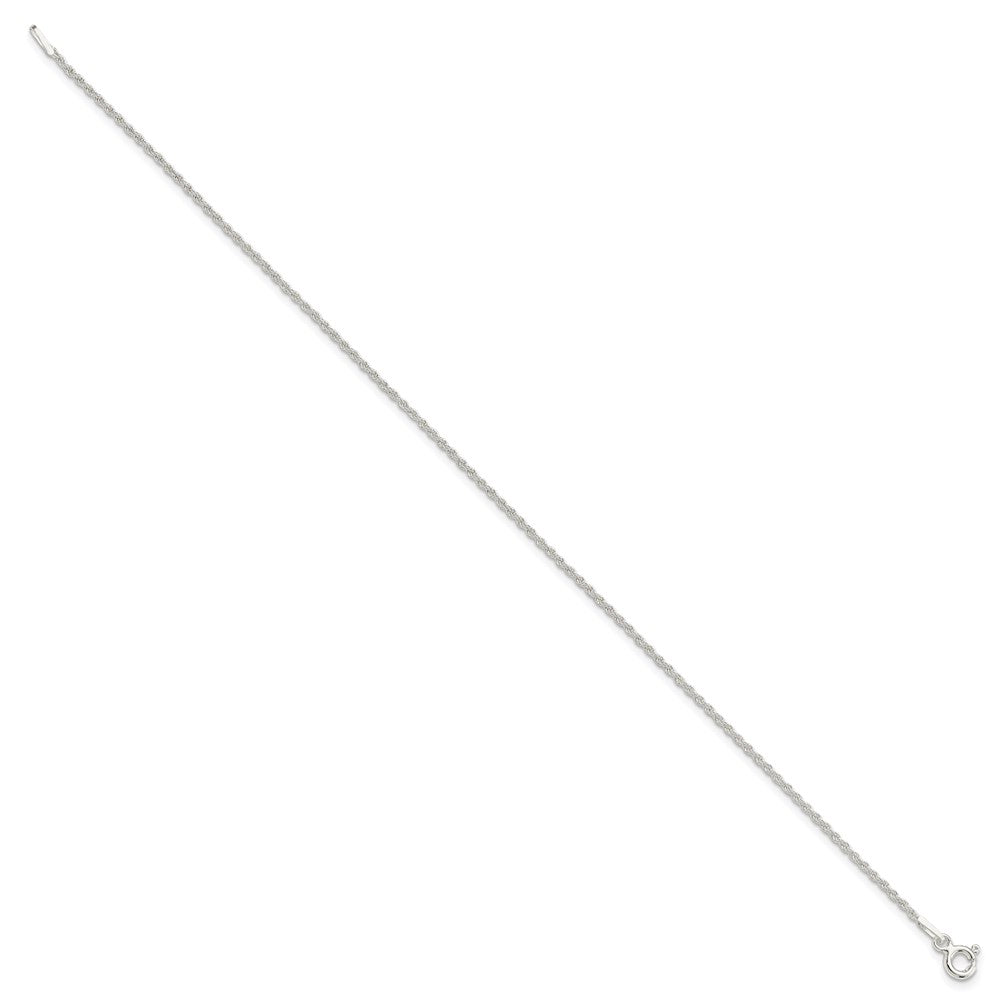 Sterling Silver 1.3mm Solid Rope Chain Anklet