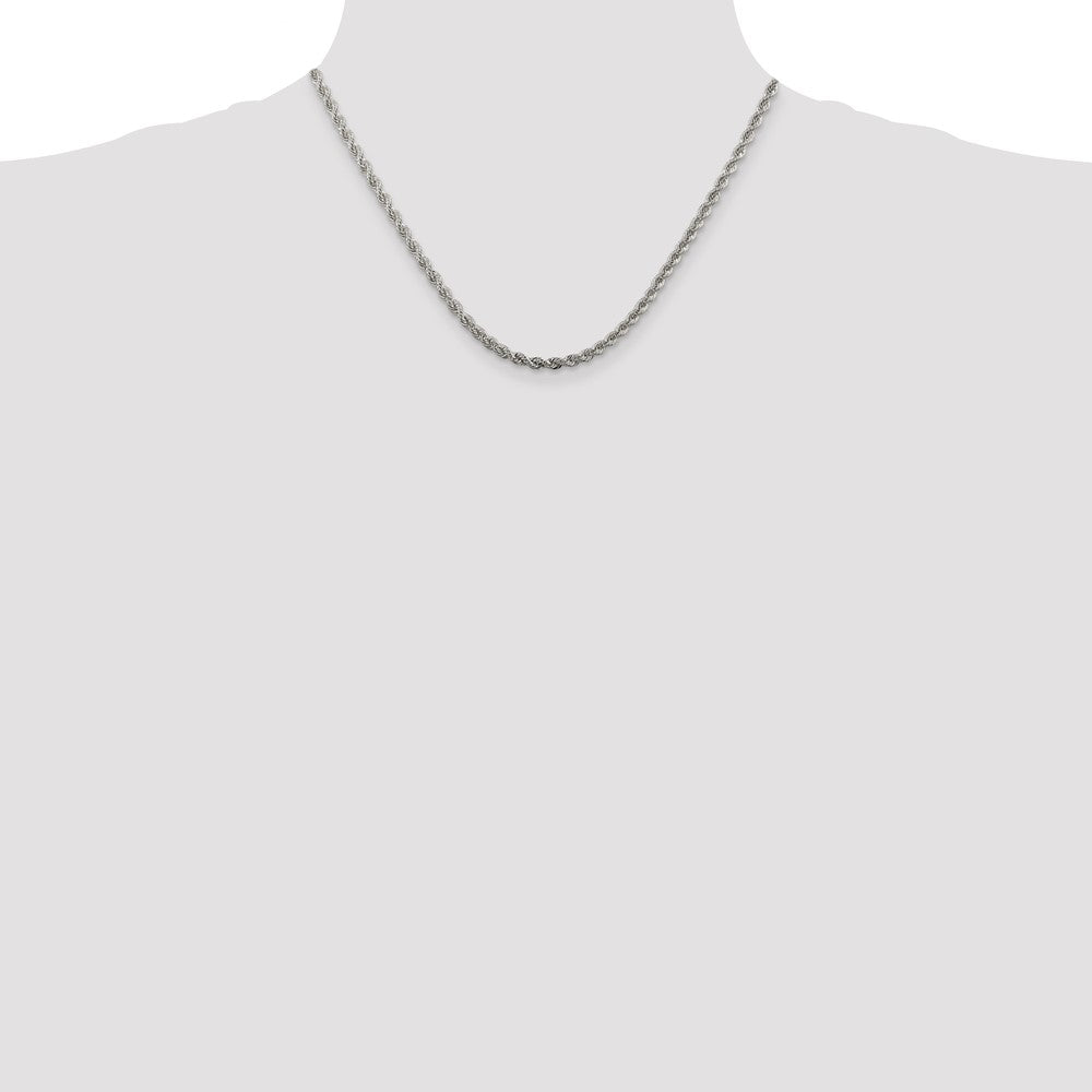 Sterling Silver 3mm Solid Rope Chain