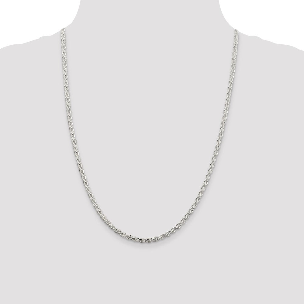 Sterling Silver 3.5mm Diamond-cut Spiga Chain