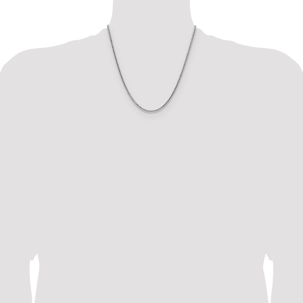 Sterling Silver 2.5mm Diamond-cut Square Spiga Chain