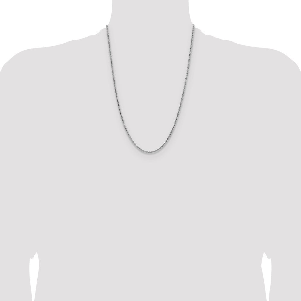 Sterling Silver 2.5mm Diamond-cut Square Spiga Chain