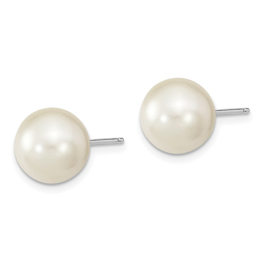Sterling Silver RH 10-11mm Wht/Chpg/Brown Imitat. Shell Pearl Earring Set