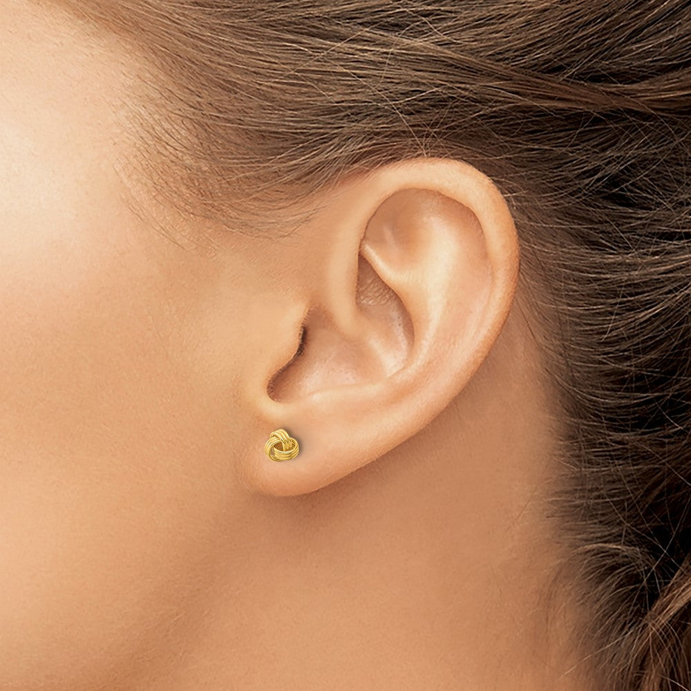 Affordable Expressions Sterling Silver Gold-tone Polished Love Knot Post Earrings