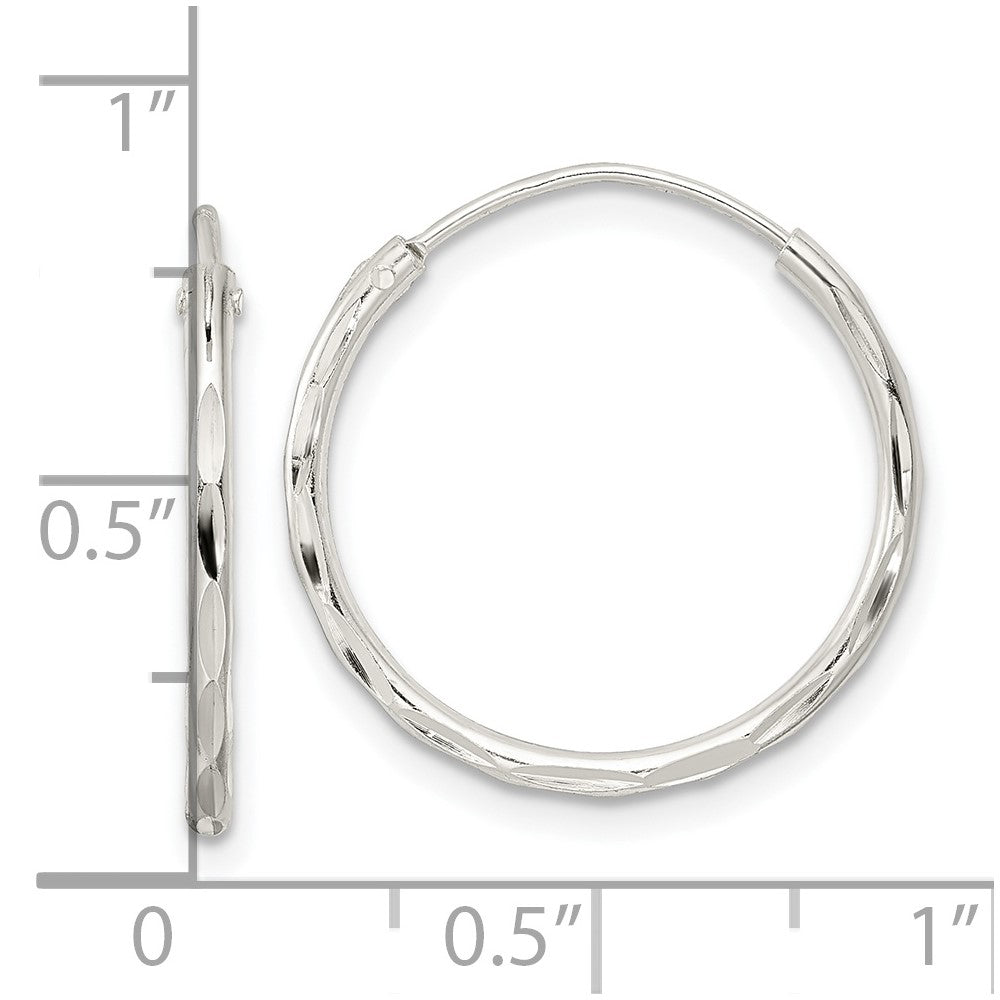 Sterling Silver Polished D/C Endless Hoop Earrings