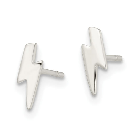 Sterling Silver Polished Tiny Lightning Post Earrings