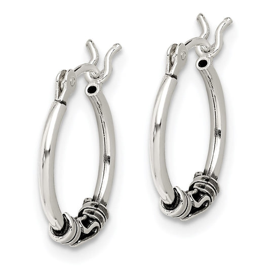 Sterling Silver Round Antiqued Fancy Earrings