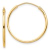 Sterling Silver Flash Gold-plated 1.3mm Endless Hoop Earrings
