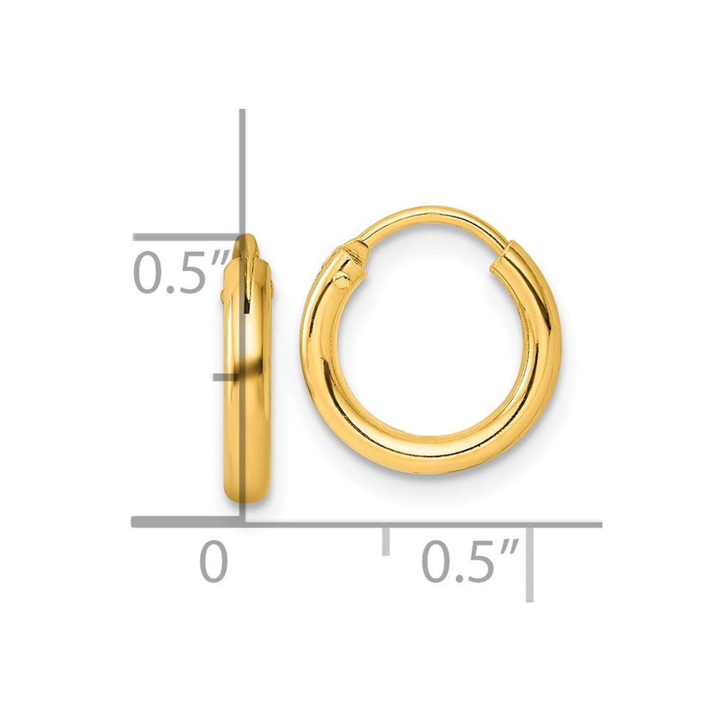 Sterling Silver Flash Gold-tone 2mm Endless Hoop Earrings