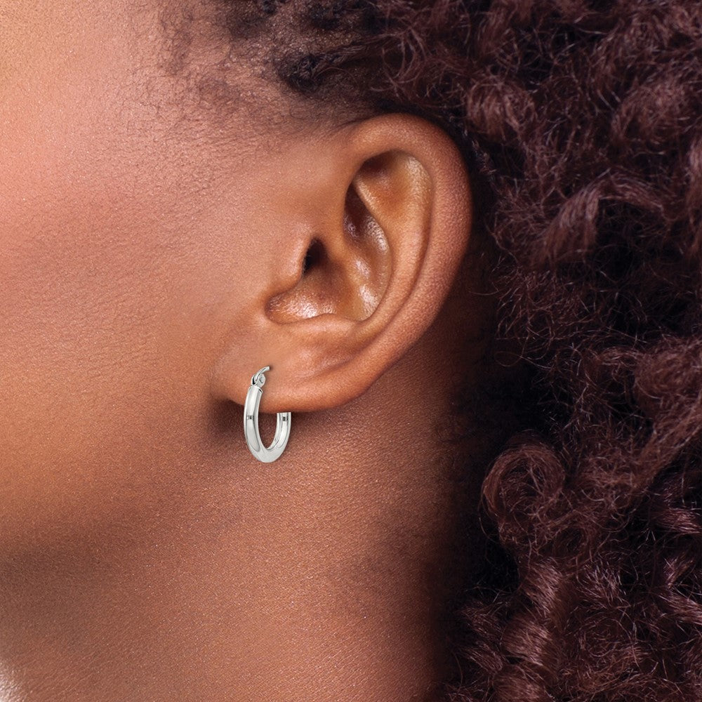 Sterling Silver 2.5mm Round Hoop Earrings