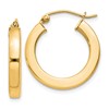 Sterling Silver Flash Gold-plated 3x20mm Square Tube Hoop Earrings